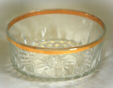 Tigela de frutas de vidro transparente Arcoroc linhas de corte vertical ponta de diamante fundo acabamento dourado comprar usado  Enviando para Brazil