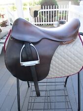 Vintage 18'' BONA ALLEN CC JUMP ENGLISH SADDLE  LEATHERS & IRONS MADE IN ENGLAND for sale  Shipping to Canada