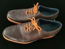 Sapatos sociais masculinos Cole Haan TAMANHO 9,5 designer couro marrom laranja sola ponta das asas  comprar usado  Enviando para Brazil