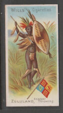 CIGARETTE CARDS Wills 1901 Sports of all Nations - #42 Zululand,Assegai Throwing for sale  Shipping to South Africa