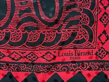 VINTAGE : FOULARD Carré de SOIE  roulotté main Louis FERAUD 88 cm Rouge & noir, occasion d'occasion  France