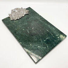 Tablero de queso vintage de mármol verde ARTHUR COURT con acento decorativo de aluminio segunda mano  Embacar hacia Argentina