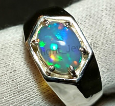 Pedra preciosa opala fogo natural com anel de prata esterlina 925 para anel masculino feito à mão comprar usado  Enviando para Brazil