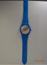 Usado, Reloj de pared vintage de cuarzo jumbo de plástico azul de gran tamaño - hecho en Taiwán segunda mano  Embacar hacia Argentina