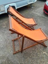 Two wooden deckchairs for sale  BRACKNELL