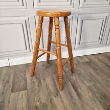 Used, Single Retro Solid Pine Wooden Turned Stool - Round, Pub, Bar, Kitchen Seat for sale  Shipping to South Africa
