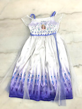 Niñas Elsa Disney Frozen Princesa II Vestido de Encaje Sin Mangas Púrpura Blanco Talla 4T segunda mano  Embacar hacia Argentina
