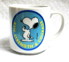 Vintage 1958 Peanuts "Raw Strength & Courage" Snoopy White Mug for sale  Shipping to South Africa