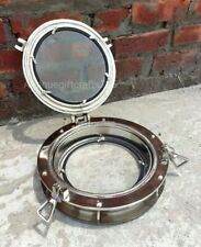 12" Canal Boat Porthole Window Silver Nickel Finish Door Window Glass Porthole for sale  Shipping to South Africa