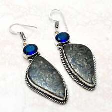 Apache Pyrite Tanzanite Handmade Drop Dangle Earrings Jewelry 2.2" AE-16374 for sale  Shipping to South Africa