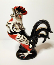 Estatuilla vintage de gallo japonés negro rojo blanco , usado segunda mano  Embacar hacia Argentina