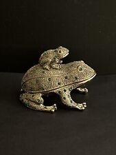 frog set desk brass jeweled for sale  College Point