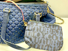 Bolsa tote Juicy Couture acolchoada dourada cravejada corrente azul marinho Lauryn comprar usado  Enviando para Brazil