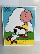 Vintage "1958" Playskool "Snoopy & Charlie Brown Roller Skate" Wood Board Puzzle for sale  Beaumont