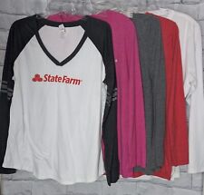 Camisas para mujer State Farm de manga larga blancas, rosadas, gris/blanco brezo, gris, rojo segunda mano  Embacar hacia Argentina