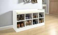 Hallway Storage Unit Shoe Bench 8 Compartment Padded Seat White Seconds for sale  Shipping to South Africa