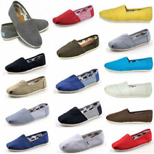 Sapatos TOM unissex slip-on casual sem salto lona sólida lazer sapatos Reino Unido 3-10 comprar usado  Enviando para Brazil