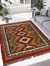 Alfombra rectangular de lana tejida a mano Kilim vintage Indian Village alfombra rectangular segunda mano  Embacar hacia Argentina