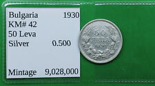 Bonita Moneda Antigua Bulgaria Plata 50 Leva 1930 Vintage Mundo Extranjero!! segunda mano  Embacar hacia Mexico