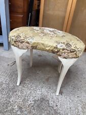 Vintage Kidney Shaped Padded Seat Vanity Stool Gold Floral Pattern Top for sale  Shipping to South Africa
