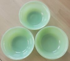 3 Vintage Fire King Oven Ware Oven Glass Jadeite Green 4 7/8" Fruit Dessert Bowl for sale  Shipping to South Africa
