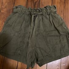 Shorts para garagem (S) verde oliva cinto elástico cintura bolsos largos, usado comprar usado  Enviando para Brazil