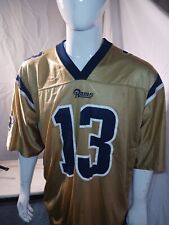 Camiseta Reebok NFL St. Louis Rams Kurt Warner 13 masculina GG azul dourado comprar usado  Enviando para Brazil