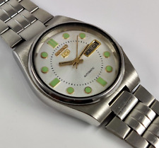 Relógio masculino Seiko 5 mostrador prata automático 17 joias data do dia 7009A comprar usado  Enviando para Brazil