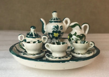 Vintage Miniature Porcelain Tea Set 12 Pieces Floral Dollhouse Collectible for sale  Shipping to South Africa