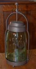 Lanterna mordomo rústica primitiva decoração de fazenda quarto verde frasco de pedreiro de vidro 11" comprar usado  Enviando para Brazil