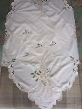 embroidered christmas tablecloth for sale  LEEK