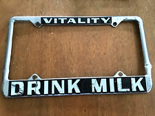 Marco de placa de licencia de leche Vitality Drink vintage (marco roto), usado segunda mano  Embacar hacia Argentina