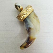 Vintage Stone? Tiger Claw Pendant with Gold Tone Bail for sale  Houston