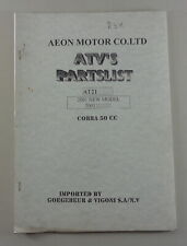 Parts Catalog AEON AT 21 Cobra 50 CC from 2001 for sale  Shipping to South Africa