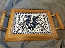 white tile wooden tray for sale  Waukesha