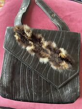 Used, Unique Vintage Genuine leather & fur Belt bag - handmade for sale  Shipping to South Africa