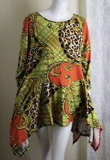 Attitudes Renee Sz L Harlequins Art-to-Wear WILD A-Line Jersey Lagenlook Tunic for sale  Shipping to South Africa