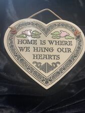 Ceramic Heart 6x6.5 On Rawhide Hanger. Home Is Where We Hang Our Hearts  for sale  Shipping to South Africa