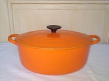 Le Creuset Cocotte ovale fonte émaillée orange modèle D - vintage d'occasion  Castelnau-le-Lez