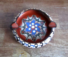 Trojan Redware Pottery Ashtray 1960's Bulgarian Folk Drip Design for sale  Shipping to South Africa