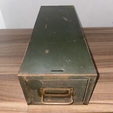 Tarjeta de índice de gabinete de archivo de cajón único de acero apilable de 18x6,5x5"" verde segunda mano  Embacar hacia Argentina