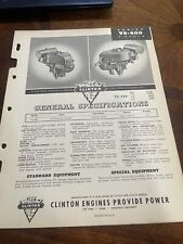 Usado, Folha de folheto serviço de reparo especificação geral Clinton Engines Series VS-400 comprar usado  Enviando para Brazil