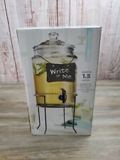 Home Essentials 1.5 Gallon Cold Drink Dispenser With Chalkboard And Chalk, used for sale  Shipping to South Africa