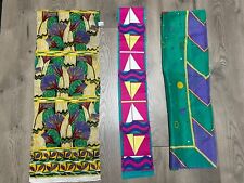 Lot Of 3 Vintage Ginnie Johansen Scarf 100% Cotton Bright 1986 1987 1988, used for sale  Shipping to South Africa