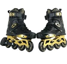 Patines de ruedas profesionales LIKU unisex talla 45-46 negros dorados segunda mano  Embacar hacia Argentina