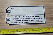 Etiqueta de papelão vintage H. F. Hippe & Co equipamento de padaria publicidade Filadélfia comprar usado  Enviando para Brazil