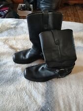 Black leather cowboy for sale  CREWE