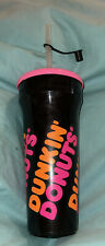 Vintage 90's DUNKIN DONUTS Neon Pink & Orange Tumbler Cup Straw Coffee Bottle for sale  Brunswick