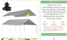 Carport replacement canopy for sale  Shipping to Ireland