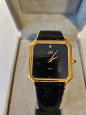 Relógio de quartzo Jaz Paris preto, ouro 24k com diamante único comprar usado  Enviando para Brazil